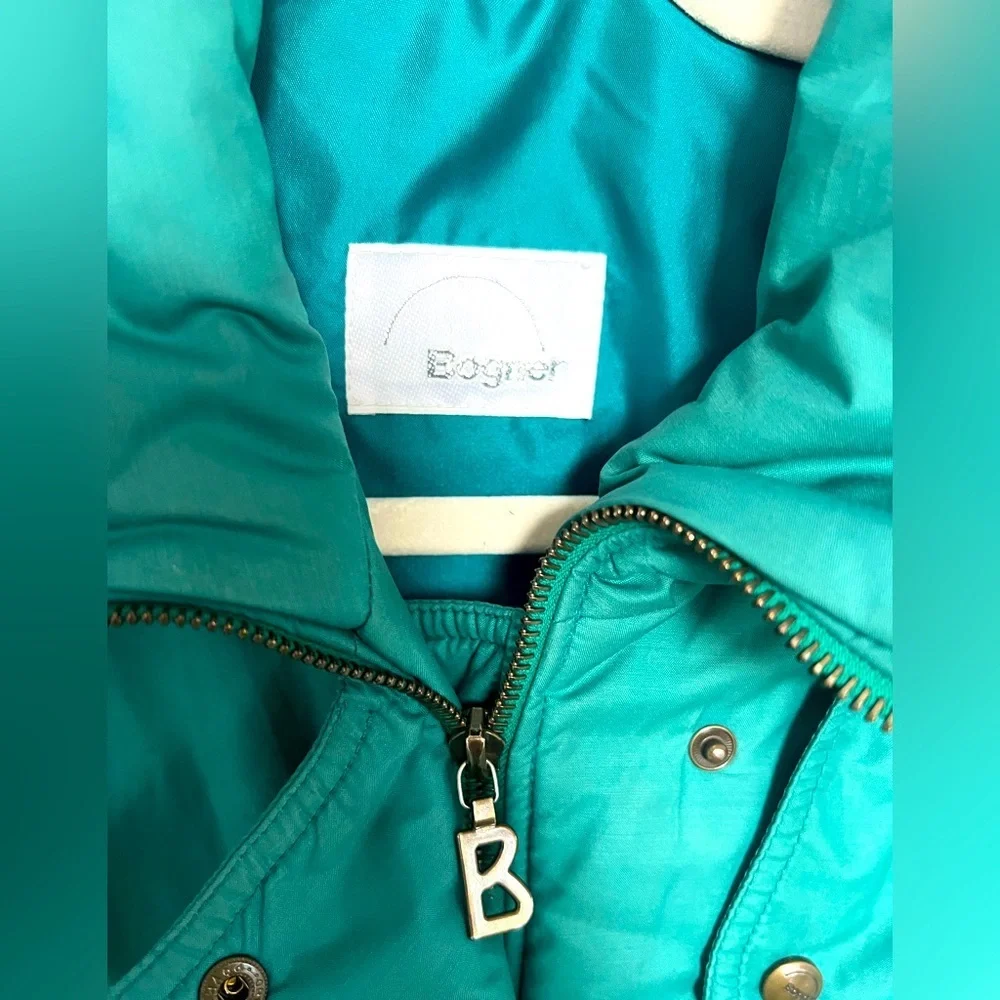 Bogner womens ski jacket size 10 emerald green vintage style bomber jacket